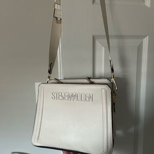 Steve Madden Cream Bevelyn Crossbody Bag with Gold Hardware